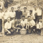 BE 4 En Lantoira. Ramón de Carmiña, José de Erminda, Suso de Elías, Miro de Franco, Israel, Manolo de Foguete, o Mellizo. Anos 60